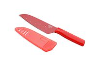 Kuhn Rikon 5-Inch Nonstick Colori Santoku Knife,  Red