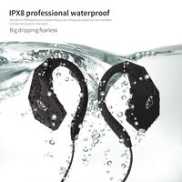 Blobfish Bluetooth Headphones by Wireless Headset Earphones Earbuds 8G on-board storage memory and Built-in Mic IPX8 Waterproof good for Swimming HD Sound Incredible Bass Noise Isolation