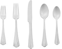 AmazonBasics 20-Piece Stainless Steel Flatware Silverware Set with Scalloped Edge, Service for 4