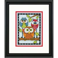 Dimensions 70-65159 Owl Trio Counted Cross Stitch Kit,  5" x 7"