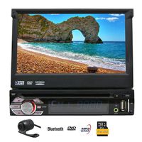 EinCar 7'' Touch Screen Car Stereo with GPS Navigation in Dash Bluetooth Single 1 Din DVD CD Receiver AM FM Radio Audio System with Remote Control/8GB Map Card/Backup Camera