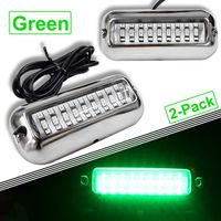 BASIKER 2PCS Boat Underwater Transom Ponton Lights Marine Waterproof Lamps for Driving Swiming Drain Plug Light 27LED 74Lumen/50W (Red/White/Blue/Green)