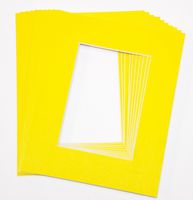 Pack of 10 YELLOW 8x10 Picture Mats Matting with White Core Bevel Cut for 5x7 Pictures