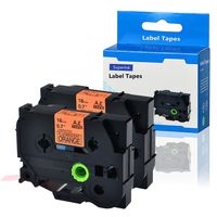 SuperInk 2 Pack Black on Orange Fluorescent Label Compatible for Brother P-Touch Laminated TZe TZ TZ-B41 TZe-B41 Tape 18mm 8m