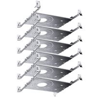 Luxrite New Construction Mounting Plate, 3-4-6 Inch LED Recessed Lighting Kits, Extendable Hanger Bars, ETL Listed - Shallow Recessed Light Housing (6 Pack)