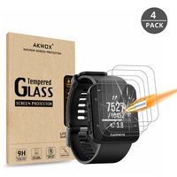 AKWOX (Pack of 4) Garmin Forerunner 35 Screen Protector, [0.3mm 2.5D High Definition 9H] [Anti-Bubble] Tempered Glass Screen Protector for Garmin Forerunner 35