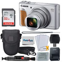 Canon PowerShot SX740 HS Digital Camera (Silver) + 32GB Memory Card + Point & Shoot Case + USB Card Reader + Lens Cleaning Pen + LCD Screen Protectors + Photo4Less Cleaning Cloth - Accessory Bundle