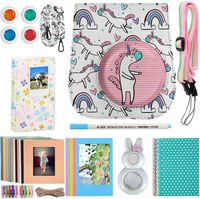 Katia Instant Camera Accessories Bundle Compatible for Fujifilm Instax Mini 9 / Mini 8+ / Mini 8 Instant Film Camera. Includes Camera Case, Album, Frame, Stickers, Strap,etc - White