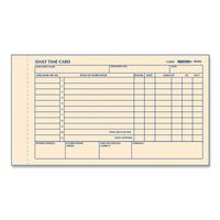 REDIFORM Time Card Pad, Daily, 2-Sided, Manila, 4.25" x 7", 100 Cards (4K406)