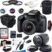 Canon EOS 4000D / T100 Digital Camera with EF-S 18-55MM F/3.5-5.6 III Lens + Essential Accessories Bundle