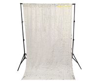 ShinyBeauty Reversible Sequin Backdrop Curtain White and Silver 7FTx7FT Mermaid Sequin Backdrop Sheer Panels for Backdrop -1127E