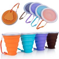 ME.FAN Collapsible Travel Cup - Silicone Folding Camping Cup with Lids - 4 Pack Expandable Drinking Cup Set - BPA Free, Portable, Graduated in Bright Colors[9.22oz]