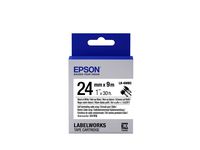 Epson LabelWorks Self Laminating Cable Wrap LK (Replaces LC) Tape Cartridge ~1" Black on White (LK-6WBC) - for use with LabelWork LW-600P and LW-700 Label Printers