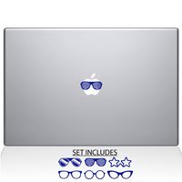 The Decal Guru 2039-MAC-13P-DB Retro Glasses Decal Vinyl Sticker, Dark Blue, 13" MacBook Pro (2015 & Older)