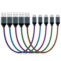 USB Type C Cable 1ft, Aupek Short Type C Fast Charging Cable 5 Pack Nylon Braided Charger Cord Compatible Samsung Galaxy Note S9 S8 Plus 9 8, Moto Z Z2, LG V30 20 G5 6, Google Pixel 2 XL, Nexus &more