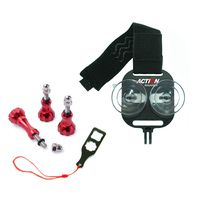 Action Mount Adapter for Smartphone Plus Thumb Screw Set/ 3 Pieces | Aluminum Stainless Knob Bolt Nut Screw - Red + Includes Smartphone Mount Adapter and an Aluminum Tightening Wrench