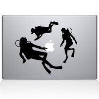 The Decal Guru 2063-MAC-13P-BLA Scuba Divers Decal Vinyl Sticker, Black, 13" MacBook Pro (2015 & Older)