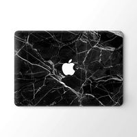 DowBier MacBook Decal Vinyl Skin Sticker Cover Anti-Scratch Decal for Apple MacBook (MacBook Air 13"/Inch 2018 Release(A1932), Black Marble)