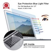 CaseBuy MacBook Air 13 Inch Screen Protector -Blue Light Filter Anti-Glare Screen Protector for 2015 or Older MacBook Air 13 inch Model A1369 and A1466 + Keyboard Cover Ultra Thin TPU Protector
