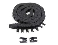 Befenybay 10mm x 11mm Length 1M Black Plastic Open Type Cable Wire Carrier Drag Chain Towline R18 for 3D Printer and CNC Machines (10mmx11mm-Outside Open)