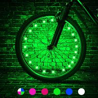 TINANA LED Bike Wheel Lights Ultra Bright Waterproof Bicycle Spoke Lights Cycling Decoration Safety Warning Tire Strip Light for Kids Adults Night Riding -1Pack (Green)