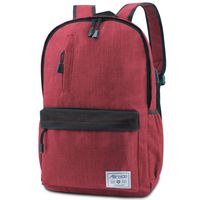 Allinside Laptop Backpack College School Bag with USB Charging, Red