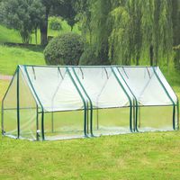 Quictent Waterproof UV Protected Reinforced Mini Cloche Greenhouse 95" WX 36" D X 36" / 71" WX 36" D X 36" H Portable Green Hot House- 50 Pcs T-Type Plant Tags Include (95" X 36" X 36")