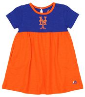 OuterStuff MLB Little Girls Toddler 7th Inning Twirl Dress, New York Mets, 4T