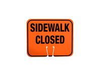 Cortina ABS Plastic Traffic Cone Sign, "SIDEWALK CLOSED" 03-550-SC EZ-IMS, 12.75" Width x 10.375" Height, Black On Orange