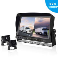 Backup Camera System with Video Recording, 9'' IPS HD Split Monitor + 2 Upgraded 1080P Night Vision IP68 Waterproof Rear View Camera Kit for Bus, Truck, RV, Trailer, Motorhome, Camper