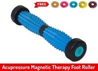 Acupressure Magnetic Therapy Plastic Pointed Massager Foot Roller + Free 5 Sujok Rings