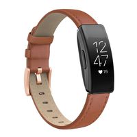 SWEES Compatible with Fitbit Inspire HR Bands/Inspire Band, Classic Leather Wristband Women Men Accessories Bands Compatible with Fitbit Inspire/Inspire HR Fitness Tracker Brown