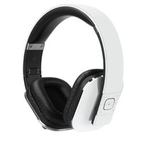 August EP650 Bluetooth Over Ear Wireless Stereo NFC 3.5mm Headphones with Rechargeable Battery, Audio In Socket, Multipoint and Built-in Microphone for Mobile Phones, iPhone, iPad, Laptops, Tablets, Smartphones - White