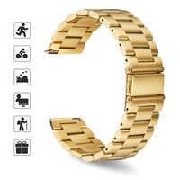 TOMALL Metal Bands Compatible for Fitbit Versa/Versa 2/Versa Lite,Stainless Steel Metal Mesh Replacement Wristband for Women Men (Gold)