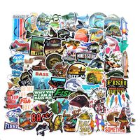 Fishing Laptop Stickers Vinyl Waterproof - 65 Pack Decals Suitable for Water Bottle Car Motorcycle Bicycle Bumper Skateboard Helmet Luggage Phone Case DIY Decoration Gift [No-Duplicate]