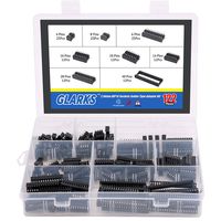 Glarks 122Pcs 2.54mm Pitch DIP IC Sockets Solder Type Adaptor Assortment Kit (6/8 / 14/16 / 18/24 / 28/40 Pins)