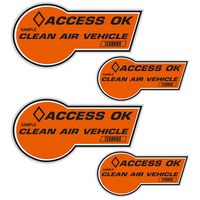 TESBROS HOV Decal Paint Protection Kit | Designed for California Electric Vehicles CEV & Car Pool Lane Requirements | Perfect for Tesla Model Y Accessories and Other EVs (Pack of 4)