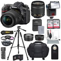 Nikon D7200 with 18-55mm f/3.5-5.6G VR Lens + 64GB, Deluxe Accessory Bundle and Cleaning Accessories and Deluxe Professional Camera case