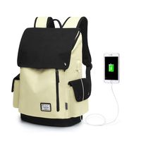 WindTook Laptop Backpack for Women and Men Travel Computer Bag School College Daypack with USB Charging Port Suits 15 Inch Notebook Canvas-Beige