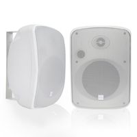 Pyle Bluetooth Dual 6.5'' Wall-Mount Marine Speakers Active Powered System Indoor/Outdoor Water & Weather Resistant 2-Way Full Range Stereo Sound Gold Plated Post 1000 Watt White (PDWR65BTRFW)