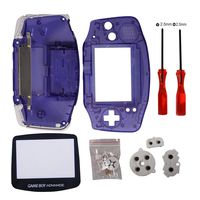 Timorn Full Parts Replacement Housing Shell Pack for Nintendo Game Boy Advance (Transparent Purple)