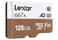 Lexar Professional 667X 128GB MicroSDXC UHS-I/U3 Card (LSDMI128BNA667A)