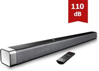 Bomaker Sound Bar, 37 Inch 2.0 Channel TV Sound Bar with Built-in Subwoofer & Bluetooth, 110dB, 3D Surround Sound, 4 EQ Modes, Remote Control, Optical, RCA Cable Included