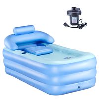 CO-Z Inflatable Portable Bath Tub Adult PVC Foldable Free Standing Bathtub for Adult Spa with Electric Air Pump