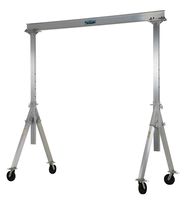 Vestil AHA-4-8-10 Aluminum Adjustable Gantry Crane, 4000 lb. Capacity, 8' Overall Beam, 96" Usable Trolley Travel Distance, Under I-Beam Range 92"-120", 100.13" Height