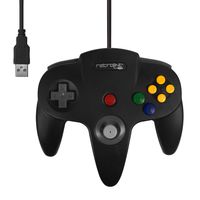 Retrolink Nintendo 64 Classic USB Enabled Wired Controller for PC and MAC, Black