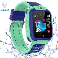 Kids GPS Smart Watch Phone for Boys Girls - Waterproof GPS Locator Smartwatch Phone with 2 Ways Call Camera Voice Chat SOS Alarm Clock Game Pedometer Wristband Gift for Student Birthday, Green