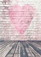 YITI Photo Background Wooden Floor Children Photography Backdrops Heart Vinyl 5x7FT(150cm X 210cm), YITI-HT041