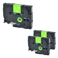 NineLeaf 3PK White on Lime Green 12mm 5m Laminated Label Tape Compatible for Brother TZE-MQG35 TZ-MQG35 TZMQG35 TZEMQG35 for P-Touch PT-P750W P700 H100 D400 D600 D210 D200 Printer