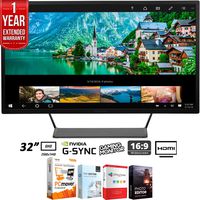 HP V1M69A#ABA Pavilion 32-inch 2560x1440 QHD Wide-Viewing Angle Display Monitor Bundle with Elite Suite 18 Standard Editing Software Bundle and 1 Year Extended Warranty